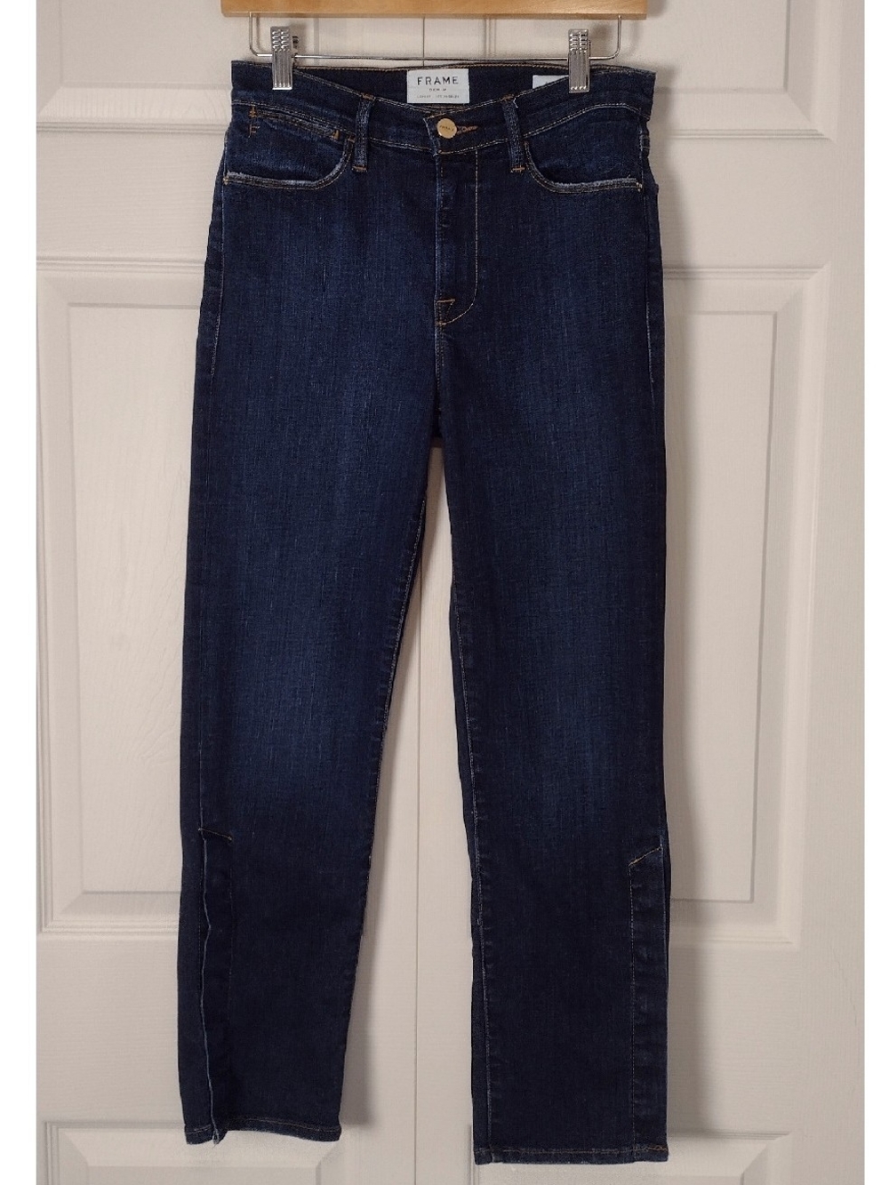 Frame Denim Le High Straight Jeans Snap Ankle Split Hem - Picture 2 of 16
